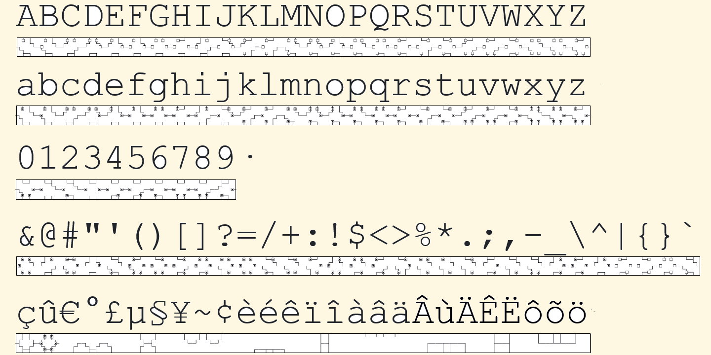 Пример шрифта Kernig Braille Regular